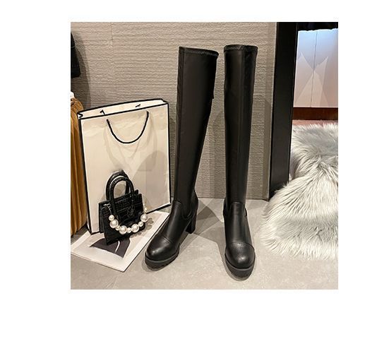 Fashion versatile comfortable high-heeled boots women's boots women's 2025 autumn and winter new niche knee boots children