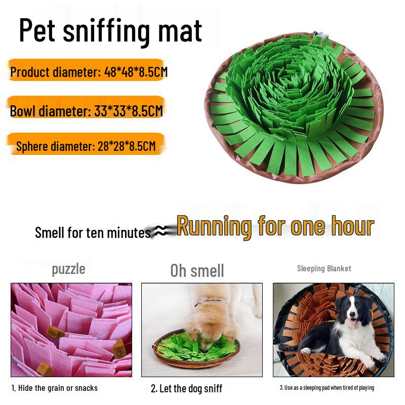 Pet Snuffle Mat: Felt Slow Feeder & Foraging Puzzle for Dogs - Anti-Choke, Boredom Relief, IQ Training Blanket