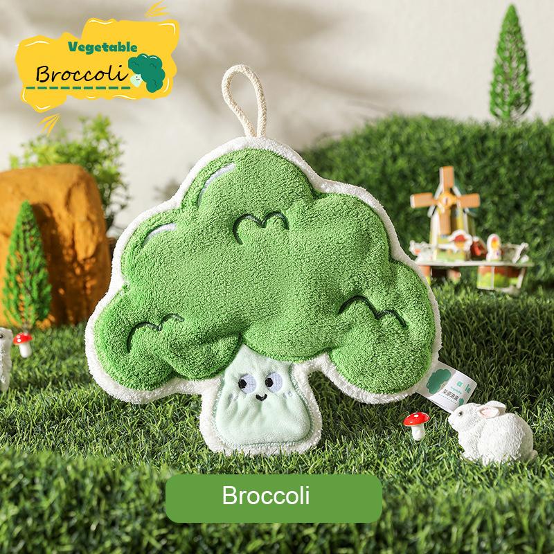 Pumpkin Shape Coral Fleece Hand Towel Three-layer Thick Super Absorbent Quick-drying Towels for Kitchen Bathroom Handkerchief