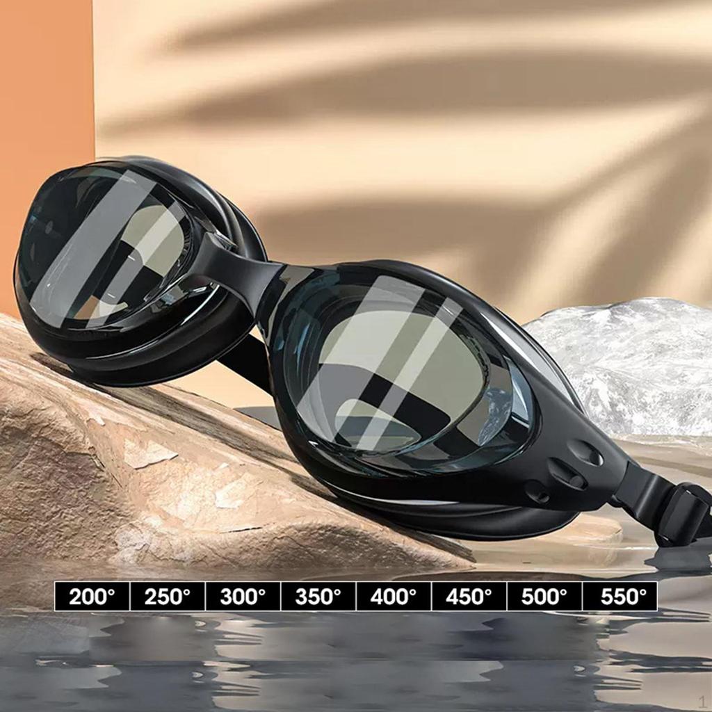 Swim Goggles Adults Pool Wide View Silicone Frame Anti Fog Water Glasses for Men