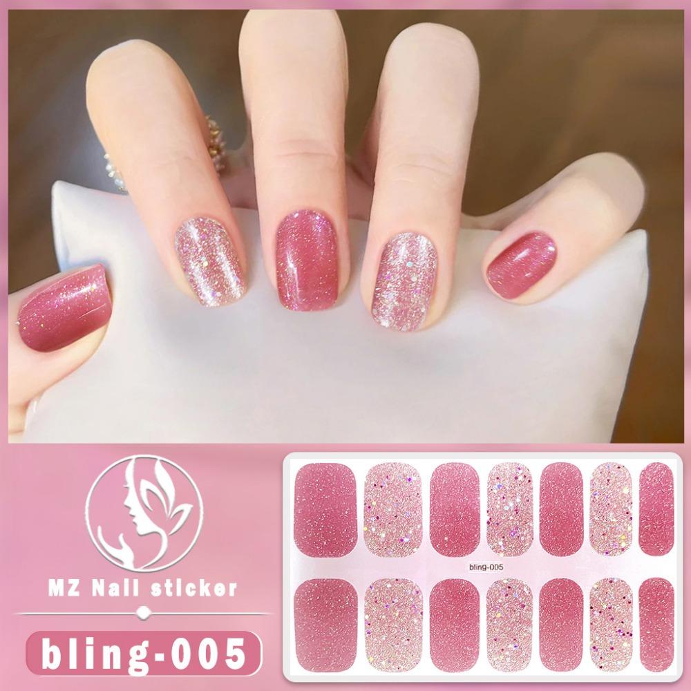Charm Finger 14 Finger New Bling Fine Flash Aurora Gel Nail Oil Film Self-Adhesive Waterproof Seal-free Nail Art Sticker