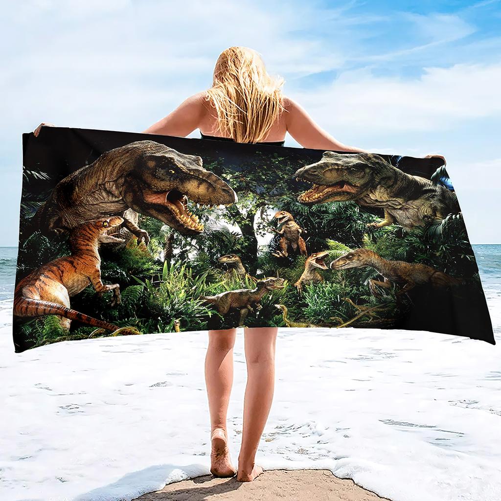 Dinosaur Beach Towel Jurassic World Animal Bath Towel Quick Dry Absorbent Soft Beach Blanket Travel Sport Spa Swim Pool Towels