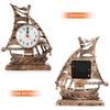 Sailboat Sculpture Alarm Clock Luxury Retro Alarm Clock Novelty Table Desk Clock