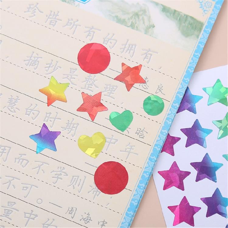 960/1080/1380Pcs Sparkling Heart Star Sticker for Scrapbooking Children Reward Sticker Wrapping Sticker for Packaging