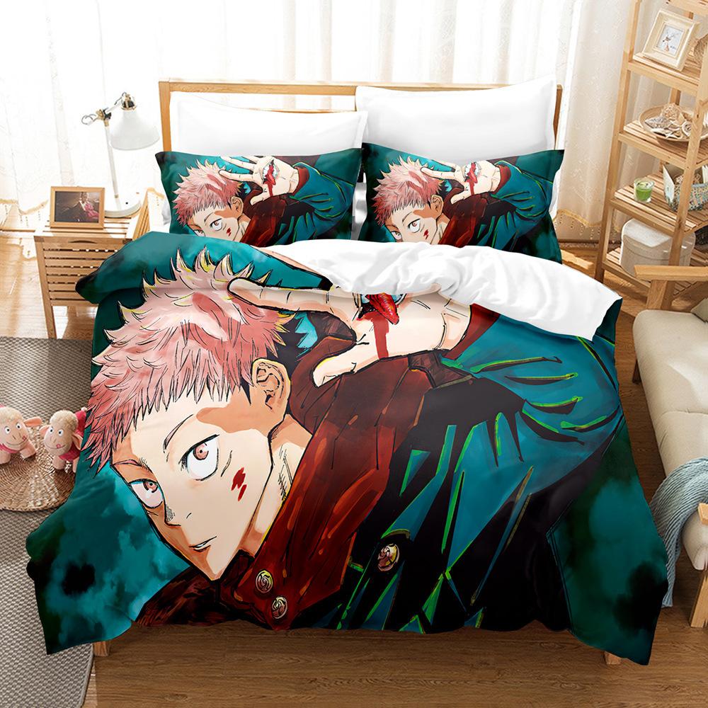 Three-Piece 3D Digital Printing Quilt Cover Pillowcase Bedding