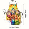 Funny Party Granny Trio Print Apron, Soft & Wear-Resistant, Personalized Stain-Resistant Sleeveless BBQ Apron