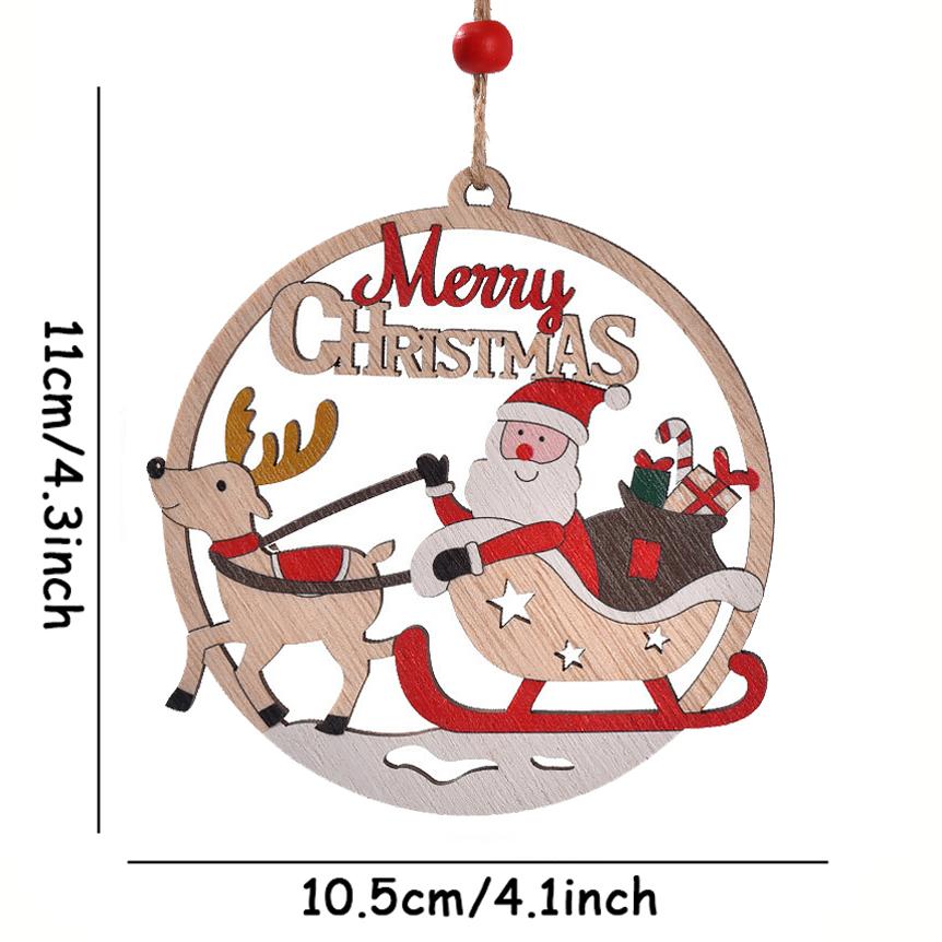 1/10pcs Double-Sided Christmas Ornaments Home Decor Blank DIY Pedants Santa Claus Snowman Xmas Tree Hanging Party Supply