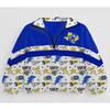 Womens Streetwear Zip-Up Stand Collar Sweatshirt 3D Digital Print Loose Fit Casual Top