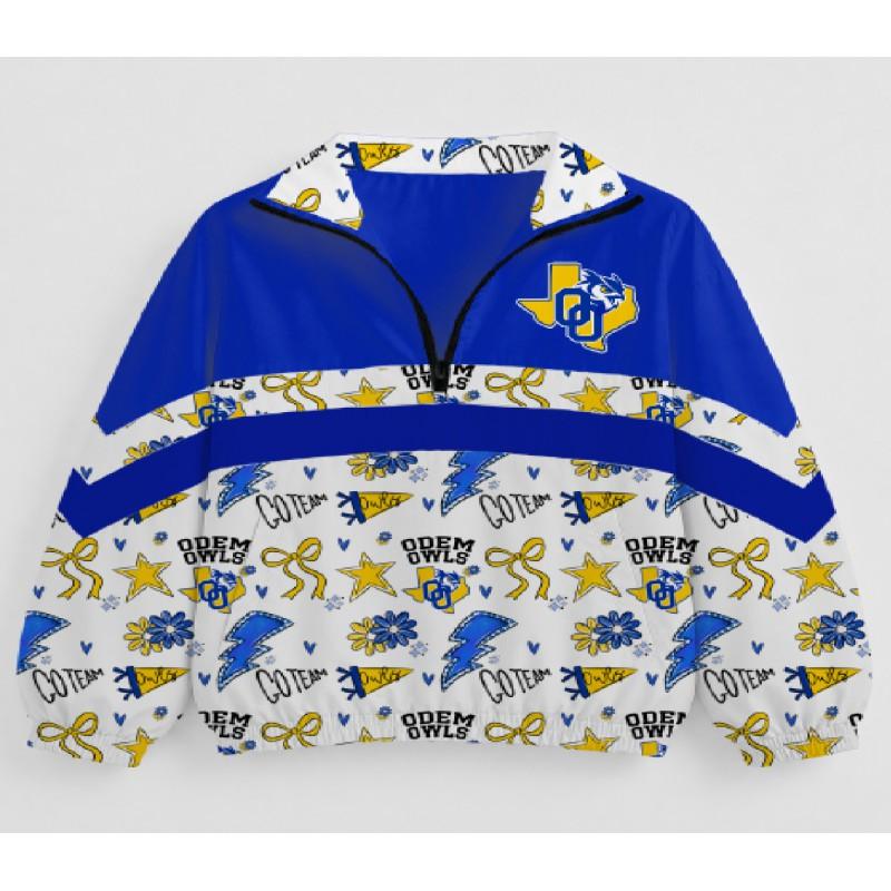 Womens Streetwear Zip-Up Stand Collar Sweatshirt 3D Digital Print Loose Fit Casual Top