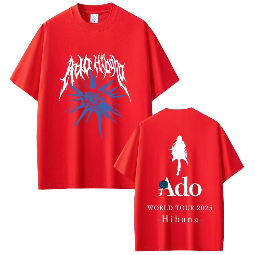 Ado World Tour 2025 Hibana T-shirts Men Women Fashion Japanese Style T Shirts Tops Female Casual Vintage Oversized Crewneck Tees