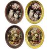 Detailed Miniature Oil Painting Picture Frame Iron Photo Frame Model Figure for 1/12 Doll House Display Accessory 4PCS