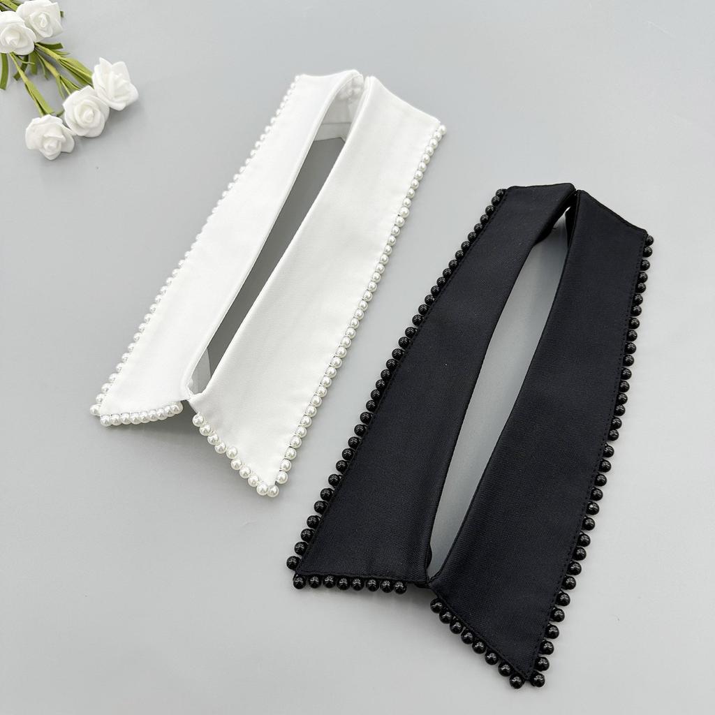 Elegant Detachable False Collar Beads Trim Lapel Ladies Sweater Shirt Sewing False Collar Sweater Dress Supplies