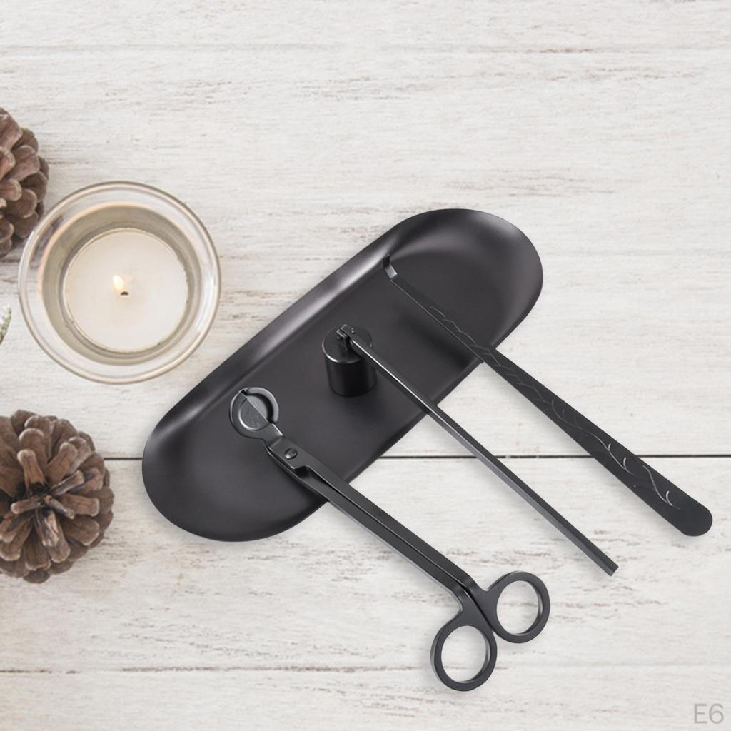 Candle Set Accessories Set, Trimmer, Dipper, Cutter with Tray for