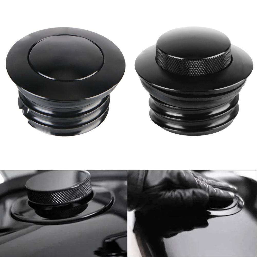 Dyna FXD Softial Fat Boy CVO For Harley Sportster XL883 XL1200 Motorcycle Oil Tank Gas Cap Accessories Chrome Black CNC Aluminum Fuel Tank Caps3