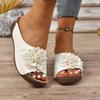 New Style Wedge Heel Thick-soled Fish-mouth One-line Shoes, Women's Shoes, Hollowed-out Beach Flip-flops