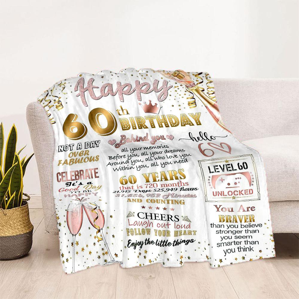 Happy 50th Birthday Celebration flannel,Lightweight,Flannel Blanket,Comfortable Blanket, Sofa Blanket, Gift blankets,Holiday Gift Blanket Blankets