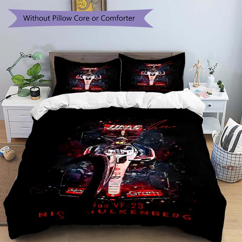 3pcs Duvet Cover Set (1*Duvet Cover + 2*Pillowcase, Without Core), F1 Racing Driver Print Bedding Set, Bedroom Decor, All‑Season, Gift
