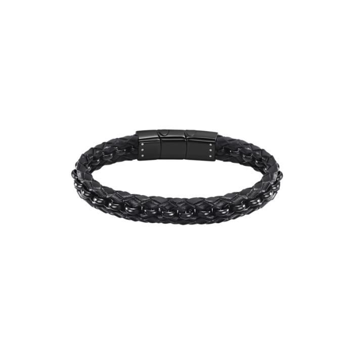Armbånd - LOTUS STYLE - LS2205-2/1 - Lær - Stål - Svart