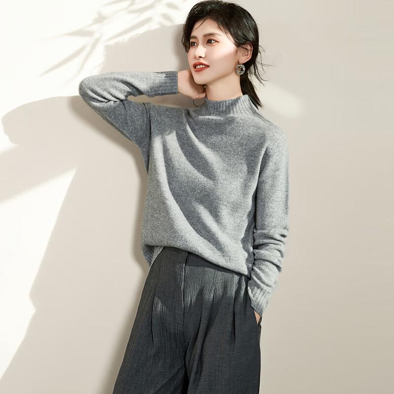 Jinju Women's 100% Wool Mock Neck Sweater