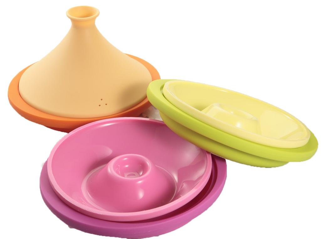 Silicone Tajine Pot, 20cm, Valencia Orange, with Recipe