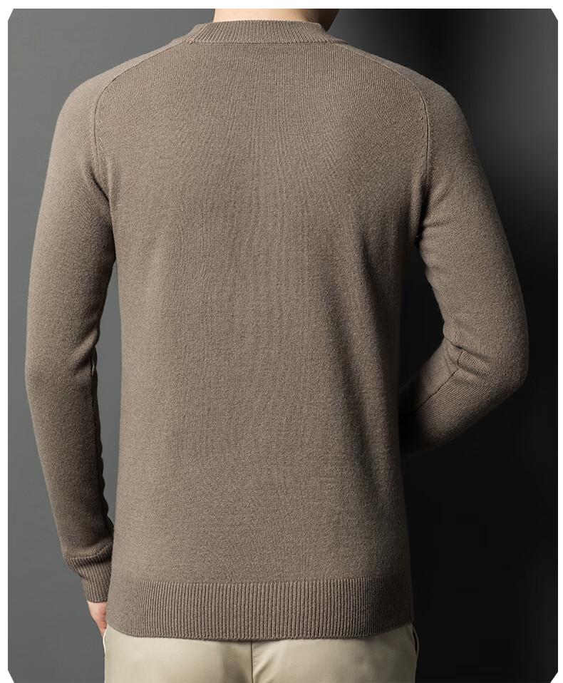 Yalu Men's Pure Wool Crew Neck Knit Sweater