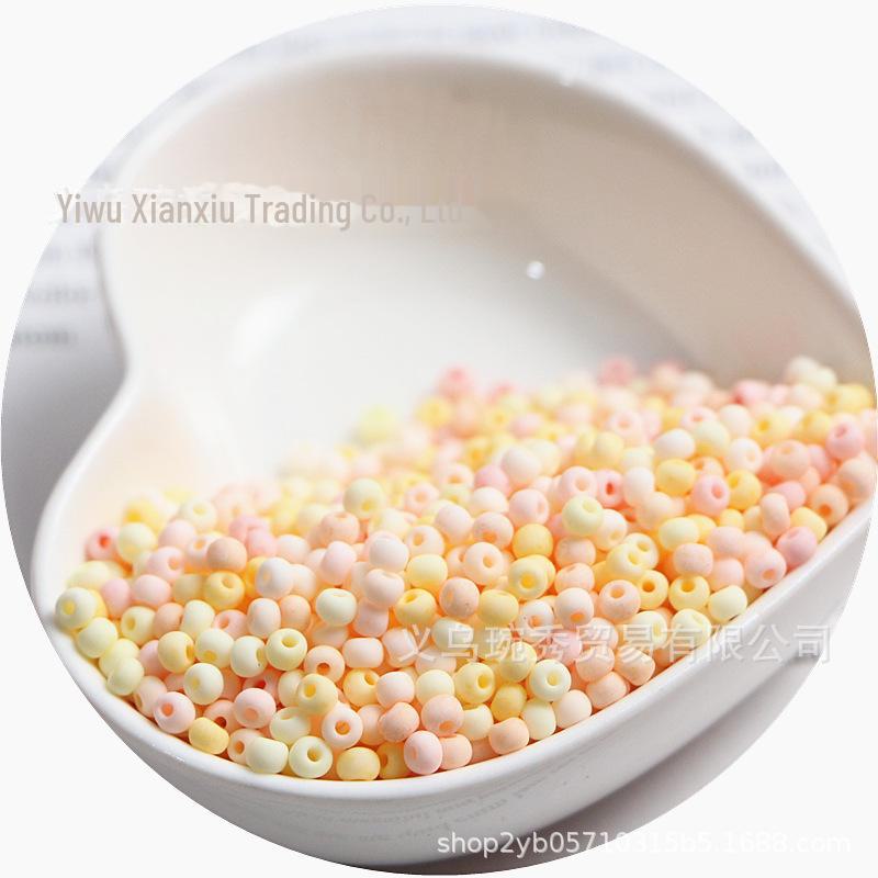 El Yapımı DIY Çocuk Kolye ve Bilekliği için Yüksek Kaliteli 3/4mm Buzlu Düz Renk Cam Pirinç Boncuklar