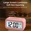 Despertador Digital Inteligente Preto Branco Visor LCD com Temperatura Calendário Temporizador Luz LED para Quarto Escritório (Sem bateria)