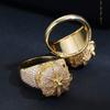 Hot Selling Crown Ring in Europe and America, Men's Electroplated 18k Gold with Zircon Inlay, High-end Hip-hop Ring