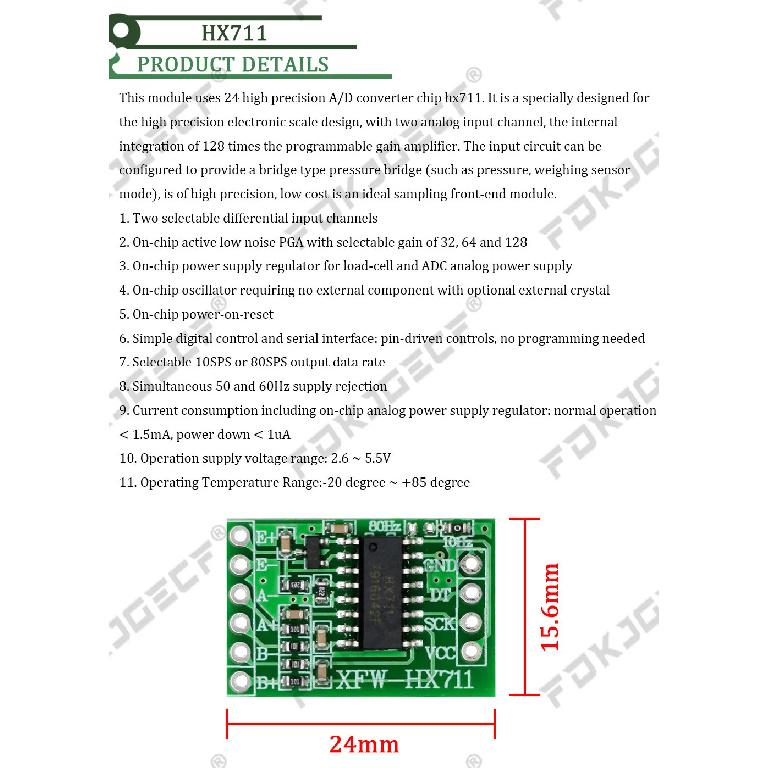 Load Cell 1KG 5KG 10KG 20KG HX711 AD Module Weight Sensor Electronic Scale Aluminum Alloy Weighing Pressure Sensor For Arduino