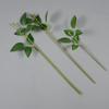 10Pcs Home Decor Flowers Stick Rod with Artificial Leaves Rose Flowers Head Decoration