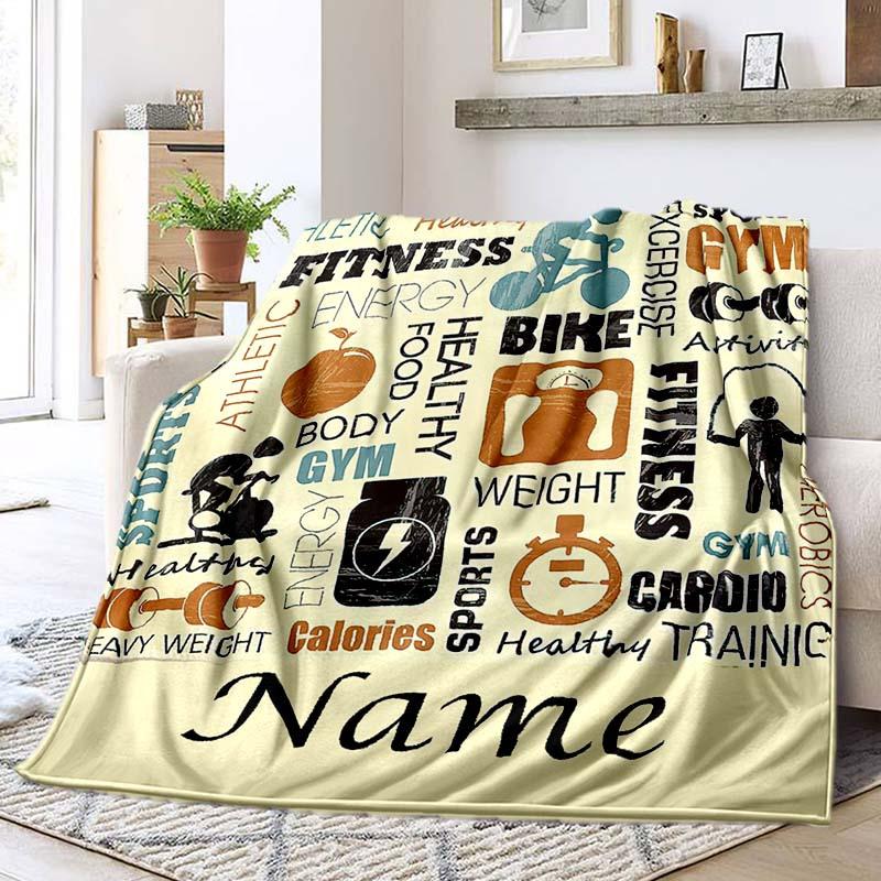 Exercise Hard Customize Your Name Blanket Warm Comfortable Soft Blanket For Chair Office Sofa Bed Sofa Office Camping Suitable For Gifting Relatives