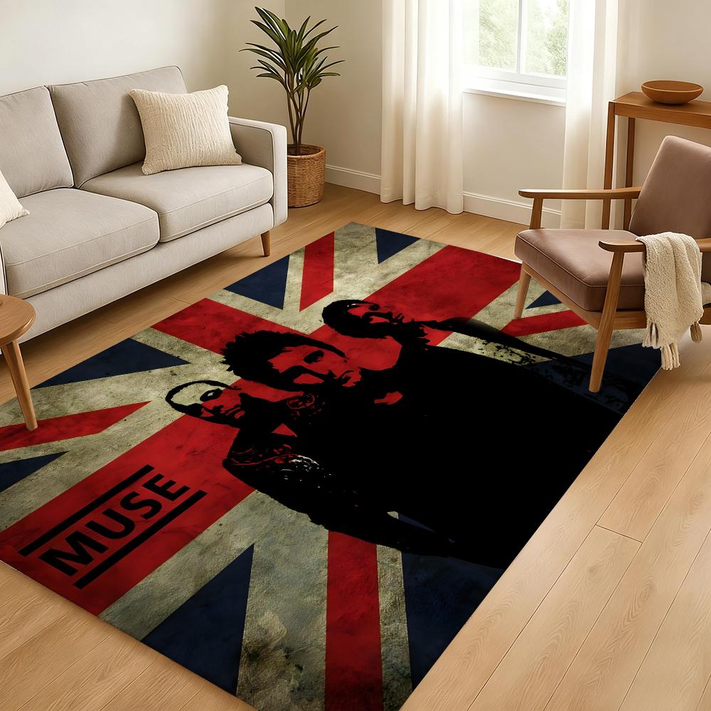 Alternative rock the muse band Floor Mat Soft Thickened Absorbent Non-Slip Bedroom Living Room Door Mat Home Decor Flannel Rugs