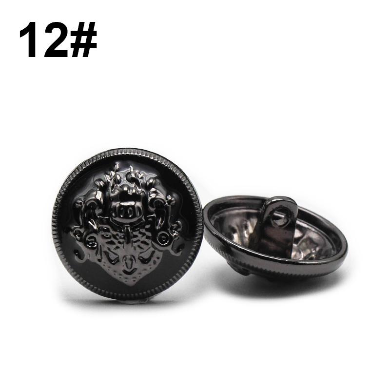 6Pcs 10-28 Mm Golden Gold Metal Buttons Garment Coat Sewing Accessories Buttons For Clothing Crafts Black Point Oil Button
