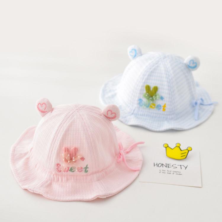 Cute Baby Bucket Hat Spring Autumn Thin Sun Protection Cap Adorable Infant Fishing Hat For Boys And Girls