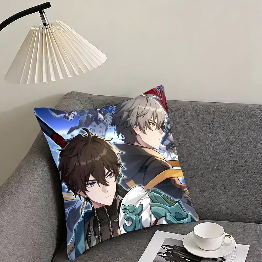 HHonkai StarR Rail Dan Heng Cushion Cover Pillowcase Ultra Soft Skin Friendly Fabric Cloud Like Comfort Concealed Zipper