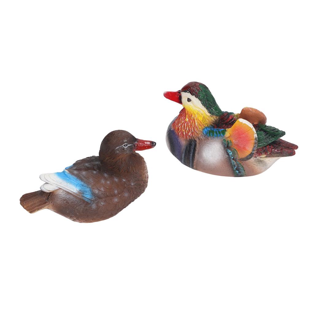 2PCS Floating Mandarin Statue Resin Cute Animal Decor Sculpture Ornament for Outdoor Garden Pond
