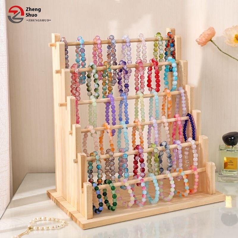 Suporte de Exibição de Rack de Armazenamento de Tiara de Madeira 2 Camadas Uso Doméstico Acessórios de Cabelo Joias Exibidor de Tiara Armazenamento de Joias