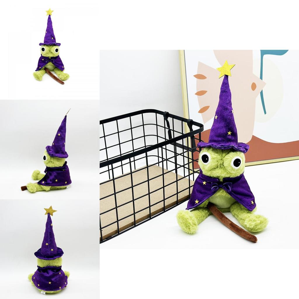 Moonlight Manor Frog Wizard Plush Toy With Soft Short Pile For Kids And Collectors