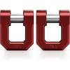 3/4" D Ring Shackle, 68,000 lbs Break Strength with 7/8" Pin for Tow Strap Winch Recovery Towing (Aluminum, 2 Pack, Red)