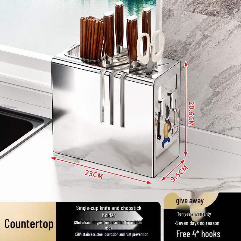 Multifunctional Kitchen Knife & Utensil Wall-Mounted Storage Rack
