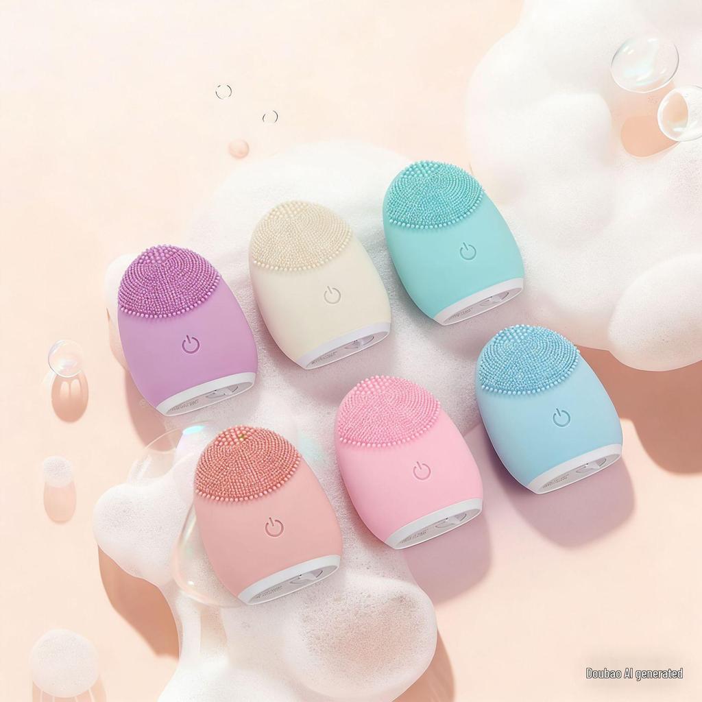 Electric Facial Cleansing Brush for Women - Soft Silicone Makeup Remover & Massager