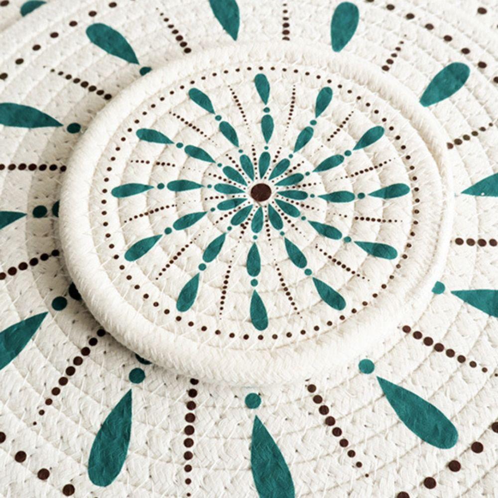 Anti-scalding Round Coaster Non-Slip Pot Pad Table Mats Woven Cotton Placemat  Table Decoration
