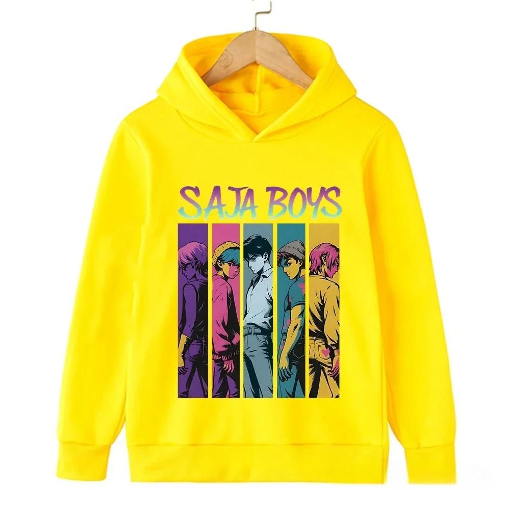 Kids Boys Girls Anime Clothes Kpop Demon Hunters Casual Fashion Warm Autumn Winter Saja Boys Hooded Children Hoodies Sweatshirt