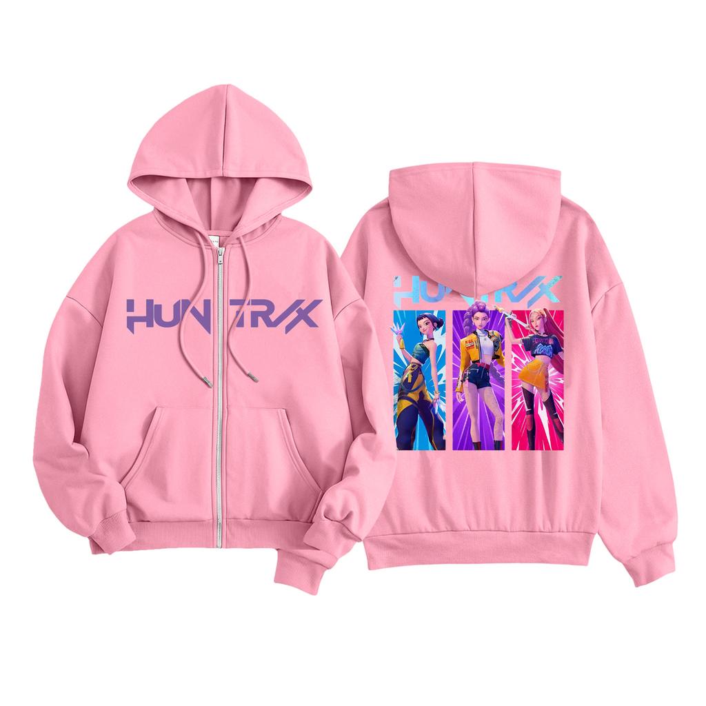 Kids Fashion Women's Lightweight Long Sleeve Zipper Hoodie Printed Hoodie With Pockets