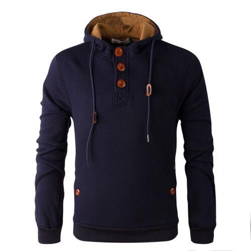 Mens Cowl Winter Neck Hooded Sweatshirt Coat Jacket Outwear Sweater Tops Jumper