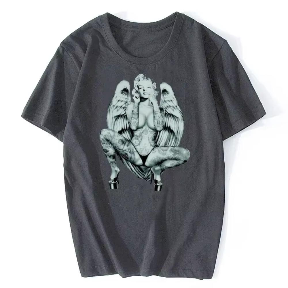 2023 New Design Short Sleeved Men's 100% Cotton Fashion Summer Beauty Print T-shirt Round Neck High Quality Street Fitness