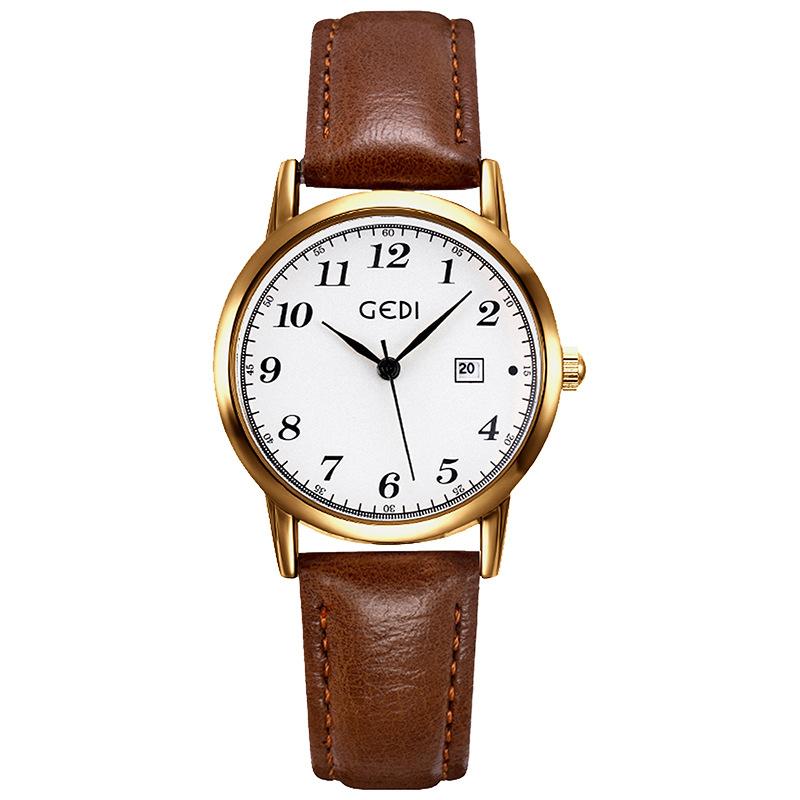 Simple Women S Watch Retro Premium Round Belt Watch Student Quartz Watch
