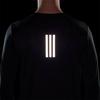 Adidas მყარი ფერის ლოგოს ამობეჭდვა ამრეკლავი თხელი მორგებული გრძელმკლავიანი მამაკაცის მაისური შავი H58590