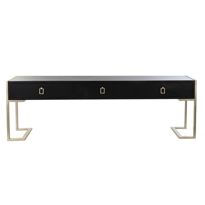 Coffee Table - Glam - Black - Metal and Wood - 150 Cm - Elegant and Durable
