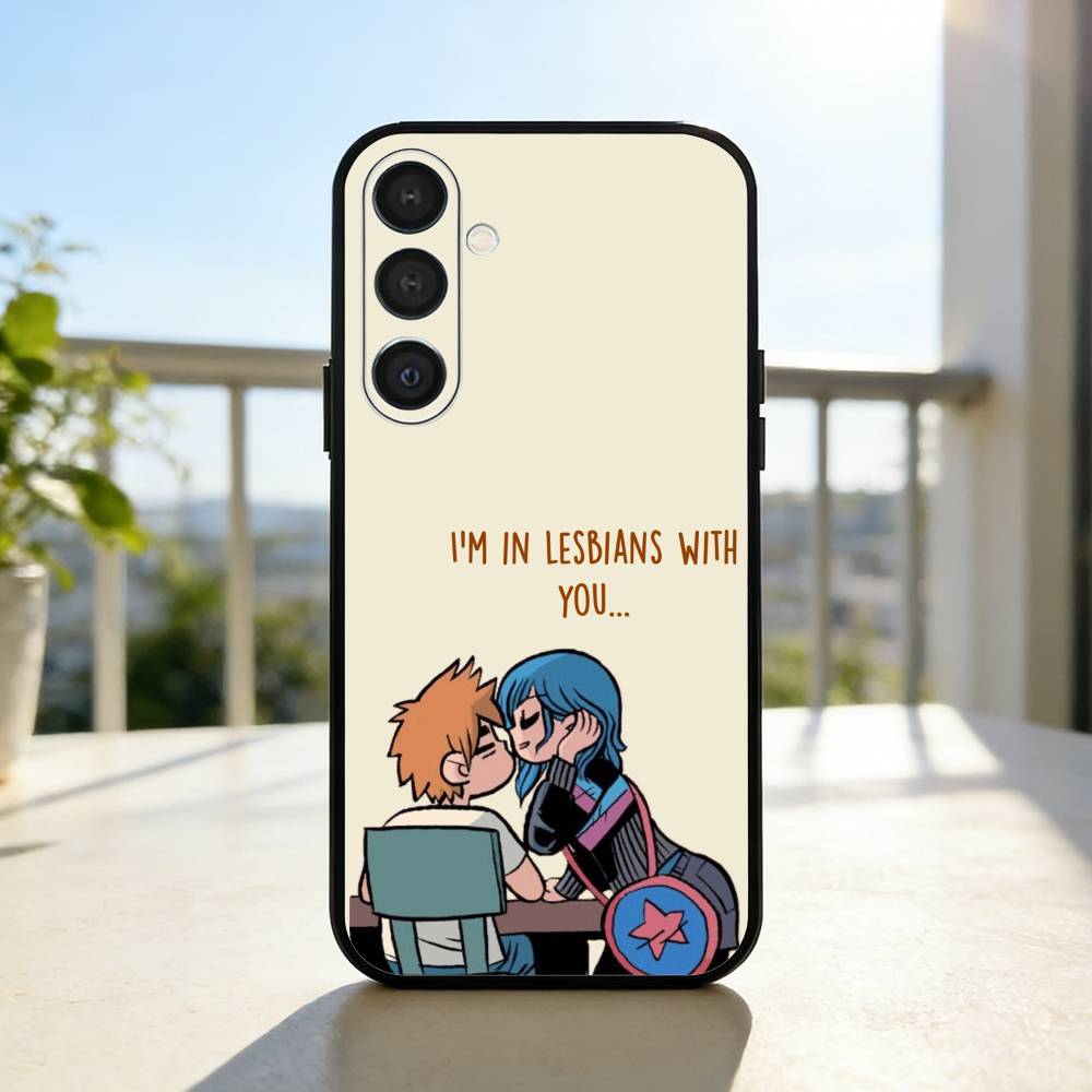 S-Scott Pilgrim Anime Phone Case For Samsung A73,A21s,A22,A31,A32,A52,A53,A71,A80,Soft Black Shell
